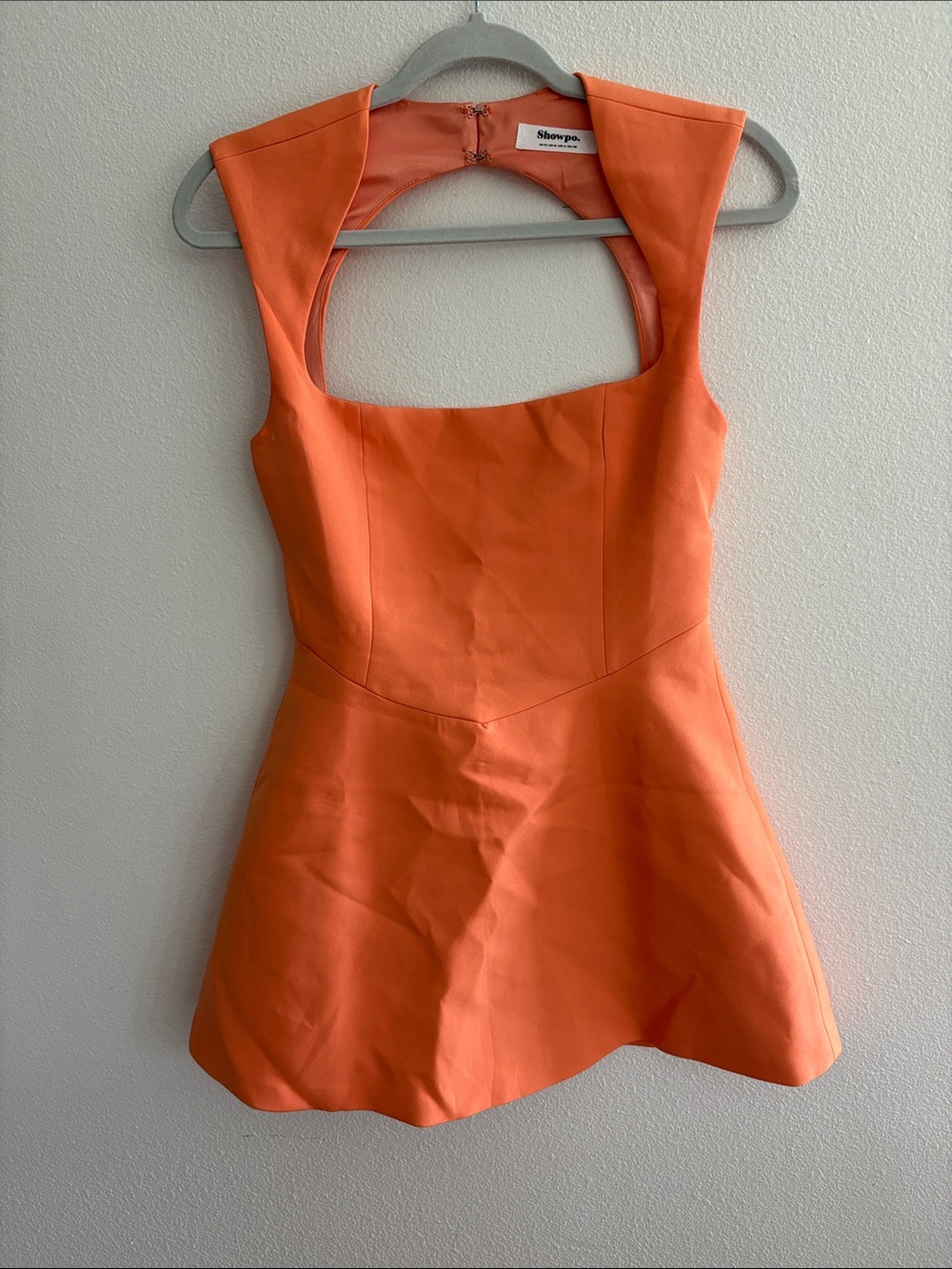 Showpo Orange Cutout Square-Neck Dress